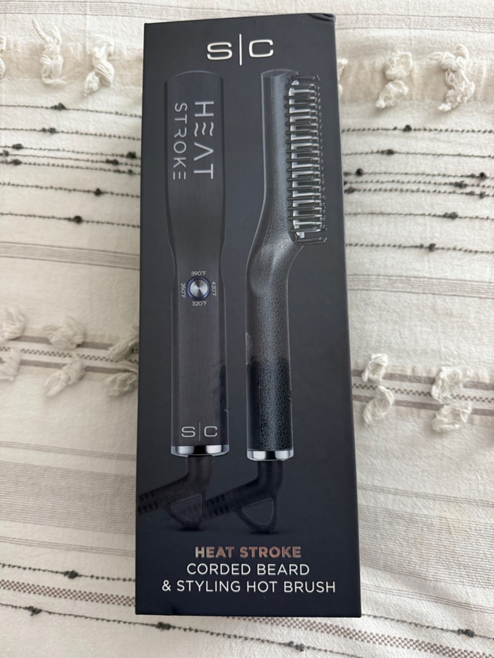 Heat Stroke Corded Beard & Styling Hot Brush - Black